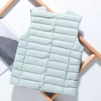 Yousheng осень-зима женская куртка без рукавов утепленный пуховик однобортный круглый вырез сохраняющий тепло внутренняя одежда верхняя одежда для работы на открытом воздухе жилет M светло-серый