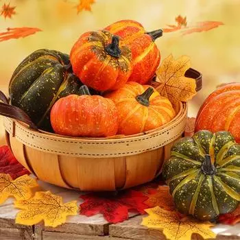 Yousheng осенний набор искусственных тыкв, мини-урожай тыквы, кленовая шишка, декор для Дня благодарения, Хэллоуин, пенопластовые украшения для домашнего декора стола в фермерском доме