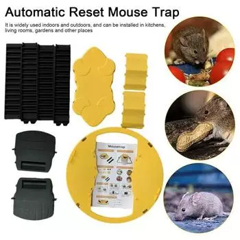 Yousheng откидная крышка мышеловка для помещений и улицы автоматический сброс многоразовая не требуется клей крышка для ведра на 5 галлонов устройство для ловли мышей и крыс белый
