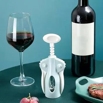Yousheng Открывалка для бутылок Удобная ручка Нескользящая многоразовая ручная спиральная конструкция Открывалка для вина Средство для удаления винных пробок Товары для дома синий