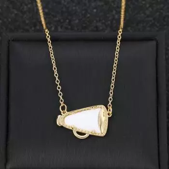 Yousheng ожерелье для женщин с подвеской в виде рога, ожерелье с подвеской в виде чирлидера, ювелирное украшение в подарок для мамы, девочки-подростка серебряный