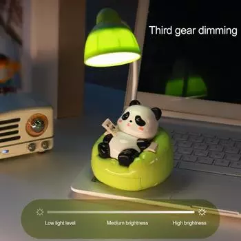 Yousheng Panda Night Light LED Настольная лампа для чтения с ящиком, регулируемая яркость, перезаряжаемая настольная лампа Panda для детской комнаты, спальни