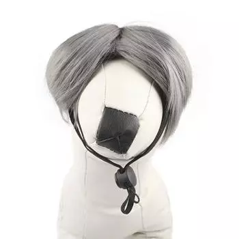Yousheng парик для домашних животных, парик для кошек и собак, карнавальный костюм, регулируемая резинка, дизайн, забавные головные уборы, аксессуары для домашних животных «сделай сам» серый