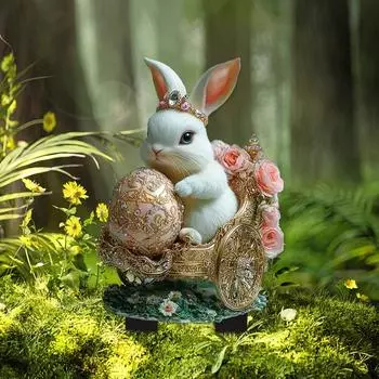 Yousheng пасхальное яйцо кролик украшение садовое украшение колышек 2D акриловый кролик двор знак мультфильм наружный декор колышек для газона двора G