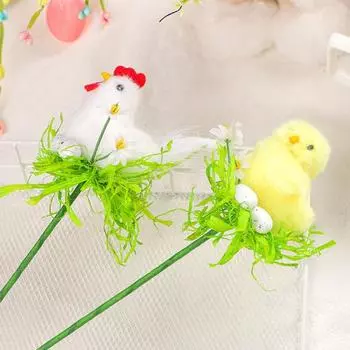 Yousheng пасхальное украшение цыпленок фигурка плюшевый цыпленок пушистый петух украшение для DIY ремесло домашний декор фермерская курица тематические вечеринки принадлежности A