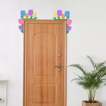 Yousheng Пасхальное украшение для угла двери, красочное яйцо, ухо кролика, морковка, цветок, деревянная дверная рама, знак, передняя дверная кромка, украшение для сиденья Left