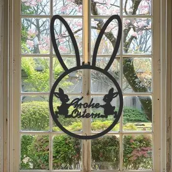 Yousheng Пасхальный кролик приветственный знак деревянный кролик дверной знак деревенский настенный декор знак для входной двери крыльцо прихожая домашние принадлежности для вечеринок зелёный