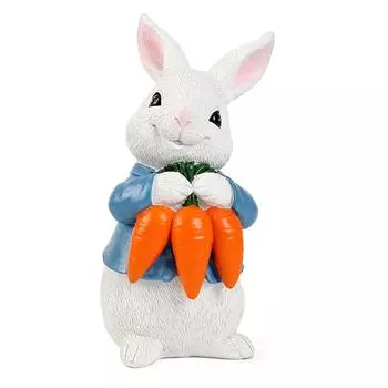 Yousheng пасхальный кролик украшение кролик украшение очаровательный внешний вид смоляная фигурка пасхальный кролик статуэтка с яйцами воскрешения A белый