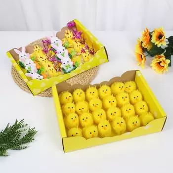 Yousheng пасхальный плюшевый цыпленок желтый пушистый цыпленок украшение плюшевая игрушка пасхальный цыпленок для детей своими руками пасхальные яйца капот украшения наполнители пасхальной корзины A