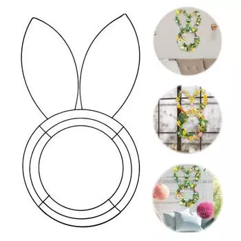 Yousheng Пасхальный венок рамка в форме кролика, яйца, моркови, металлическая проволочная форма, проволочная рамка для венка для пасхальных венков своими руками, гирлянд, домашнего весеннего декора B 1pc