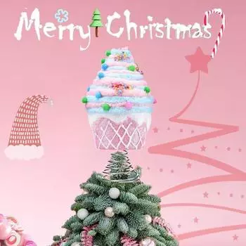Yousheng Pastel Dessert Рождественская елка Верхушка Плюшевые Розовые Украшения Для Кексов Конфеты Пончики Рождественские Украшения Для Праздничного Декора розовый