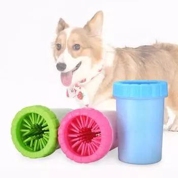 Yousheng Pet Paw Cleaner Cup Силиконовое ведро для мытья лап Портативное моющее средство для собачьих лап Инструмент для очистки грязных лап для кошек и собак S синий