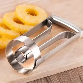 Yousheng Pineapple Peeler Cutter Tool Нержавеющая сталь Фрукторезка Легкий кухонный гаджет для дома Пикников Вечеринок Путешествия серебряный