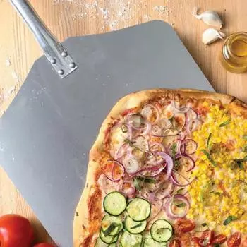 Yousheng Pizza Shovel Extra Large Съемная алюминиевая лопатка для пиццы с помадкой и десертом для вечеринки серебряный