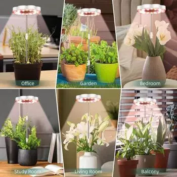 Yousheng Plant Grow Light с автоматическим таймером, высокой яркостью, регулировкой яркости, 3 режима освещения, светодиодный светильник полного спектра для растений, настольная лампа для выращивания растений B