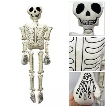 Yousheng плюшевая кукла-скелет Хэллоуин белая костяная кукла-скелет плюшевая игрушка Хэллоуин Декор мягкая жуткая кукла-скелет для дома белый