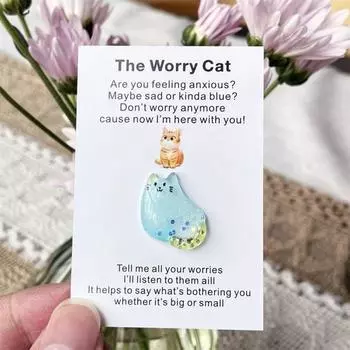 Yousheng Pocket Hug Card Positive Cat with Emotional Inspirational Support Card Pocket Cat Positivity Greeting Card for Friends Family Graduation Gift 1pc розовый