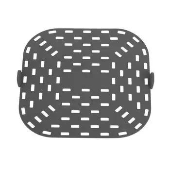 Yousheng Подкладка для аэрофритюрницы Силиконовый коврик для выпечки Квадратный Жаростойкий Аксессуар для аэрофритюрницы Замена Пластина для хрустящей корочки Антипригарная Сковорода-гриль для аэрофритюрницы серый