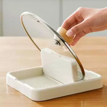 Yousheng Подставка для крышки кастрюли, подставка для ложки, нескользящая складная конструкция, многофункциональная полка для хранения ложек, кухонные принадлежности белый