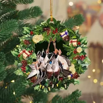Yousheng подвесная утка рождественская елка кулон 2D плоские водоплавающие птицы деревянные украшения утиная охота автомобильные аксессуары рождественский домашний декор A