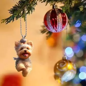 Yousheng подвесное украшение креативный 2D акриловый плоский мультяшный кулон в виде собаки с шнурком легко повесить брелок подвеска автомобильный аксессуар Little Dog