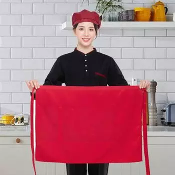 Yousheng полуфартук с карманами однотонный поварской фартук для мужчин женщин взрослых дышащий устойчивый к складкам кухонный фартук для готовки чёрный