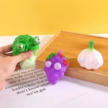 Yousheng Popping Eye Squeeze Toy Anxiness Relief Animal Fruit Vegetable Touch Toy Kids Adults Capybara Owl Cucumber Ananaps Tomato Fidget Toy L