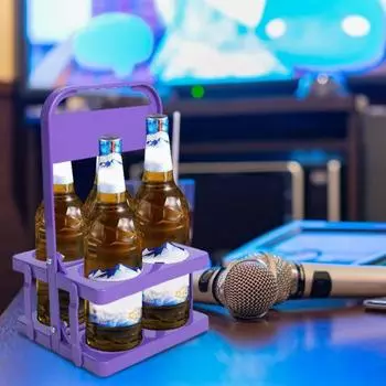 Yousheng Портативный складной держатель для напитков для автомобиля Многоразовый держатель для стаканов с ручкой Складной держатель для напитков для кофе Пива Вина Газировки Сока зелёный