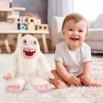 Yousheng поющая плюшевая кукла мягкие игровые персонажи милый хор плюшевая игрушка музыкальные стили мягкая подушка обнимающийся подарок для детей и фанатов белый