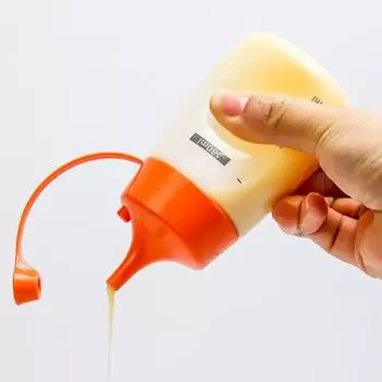 Yousheng Практичная герметичная бутылка для выдавливания с прозрачными весами, простая в использовании пластиковая бутылка для приправ для дома 180ml оранжевый