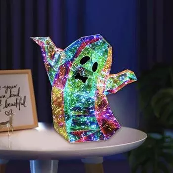 Yousheng Призматический переливающийся светодиодный светильник-призрак, ночник-призрак на Хэллоуин, красочная настольная фигурка для украшения дома и вечеринки A