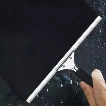 Yousheng Профессиональный скребок для окон с резиновой кромкой и длинной ручкой для ванной комнаты, душ, стеклоочиститель, инструмент для чистки стекла 30cm чёрный