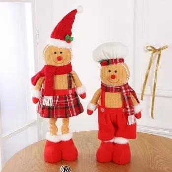 Yousheng Пряничный человечек, кукла с длинными ногами, кукла-пряничка для девочек и мальчиков, плюшевая игрушка, рождественское украшение для вечеринок в домашнем офисе B