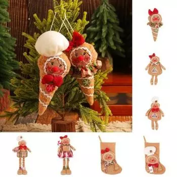 Yousheng Пряничный человечек плюшевая игрушка рождественский пряничный человечек украшение фаршированные пряничные мальчики девочки кукла для рождественского украшения дома G