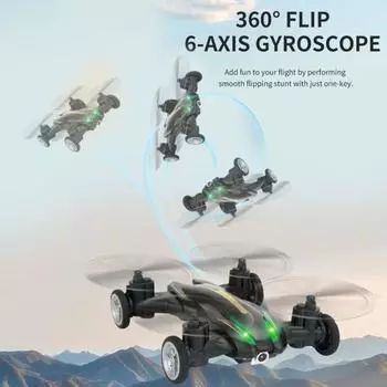 Yousheng пульт дистанционного управления летающая машинка игрушка воздух-земля двойной режим 2.4GHz RC беспроводной истребитель игрушка дети взрослые электрический планер самолет игрушка чёрный