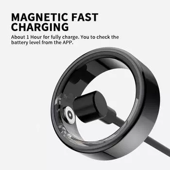 Yousheng R02P Смарт-кольцо Трекер здоровья IP68 Водонепроницаемый Быстрая зарядка Монитор сна Фитнес-трекер Bluetooth-совместимое Смарт-кольцо 11 чёрный