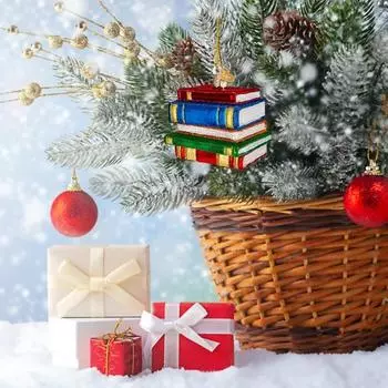 Yousheng разноцветная книжная полка, украшение для книжной полки, рождественская елка, подвесное украшение, акриловый кулон для праздничного домашнего декора