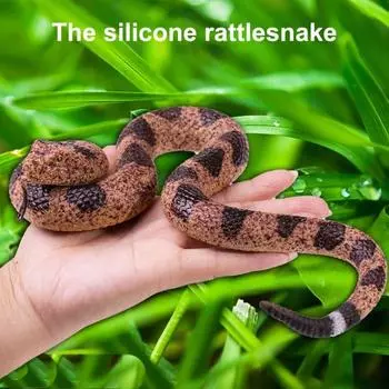Yousheng Realistic Fake Snake Toy Soft TPR Snake Model Keep Birds Away Simulated Snake Tricky Props Kids Adults Halloween Party Gag Gift коричневый