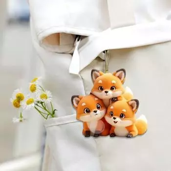 Yousheng Red Fox подвеска для автомобиля акриловый плоский орнамент милый лис подвесной орнамент мультфильм памятная сумка подвеска брелок украшение на рождественскую елку