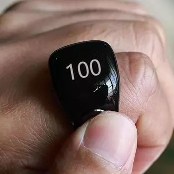 Yousheng Регулируемый счетчик для пальцев с кольцом, водонепроницаемый, компактный, легкий, с поддержкой приложения, цифровой счетчик, кольцо с напоминанием о молитве чёрный
