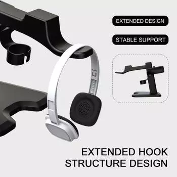 Yousheng RGB VR гарнитура Подставка для зарядки Подставка для хранения Высокая стабильность Нескользящий дизайн Держатель игрового контроллера для Meta Quest 3 чёрный