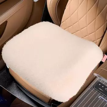 Yousheng Роскошный утолщенный плюшевый комплект подушек для автомобильных сидений, устойчивый к пятнам, однотонный, моющийся, не выцветающий, чехлы для передних и задних сидений 1pc бежевый