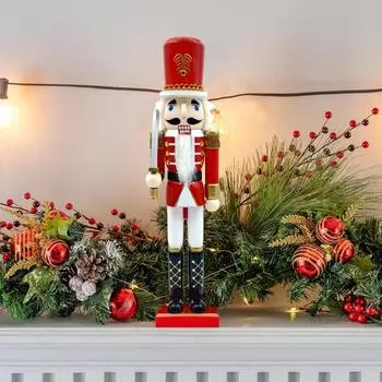 Yousheng Рождественская деревянная фигурка короля-солдата, мультяшная статуя солдата, скульптура для домашнего офиса, книжной полки, украшения рабочего стола, праздничный подарок D