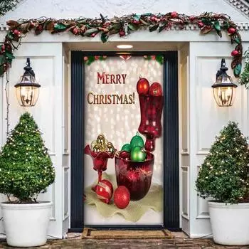 Yousheng Рождественская Дверная Крышка Санта-Клаус/Рождественская Елка/Снеговик Дверной Баннер Подвесной Фон Декор для Украшения Входной Двери C