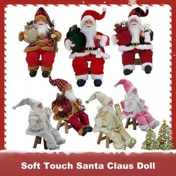 Yousheng Рождественская кукла Санта-Клауса, плюшевый свитер, Санта держит подарочный пакет, фигурка, рождественская елка, декор, праздничные принадлежности для дома, бара, стола, камина G