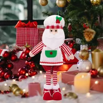 Yousheng Рождественская кукла, украшение на телескопическую ногу, шеф-повар, Санта-Клаус, плюшевая кукла, украшение для стола, центральный элемент для домашнего офиса, декор для вечеринки Womens