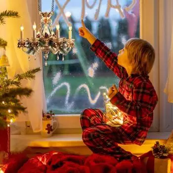 Yousheng Рождественская подвеска в форме канделябра, акриловое украшение, реалистичная подвесная канделябровая декорация для стены рождественской елки 1pc