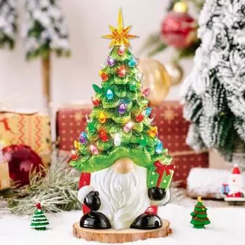 Yousheng Рождественская статуэтка гнома из смолы с рождественской елочной шапкой для дома и улицы Рождественский декор интерьера для детей и женщин A