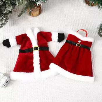 Yousheng Рождественская винная бутылка Чехол для бутылки красного вина Юбка Одежда с поясом Аксессуары для вина ручной работы Праздничное украшение для дома