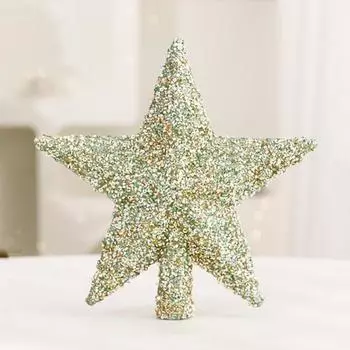 Yousheng Рождественская звезда верхушка дерева украшение блестящая звезда верхушка дерева украшение для деревьев гирлянда настольный праздничный декор зелёный